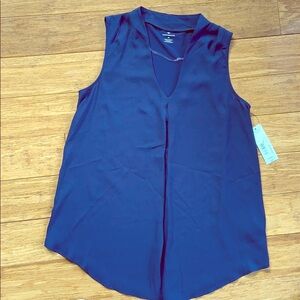 NEW WORTHINGTON Navy Sleeveless Blouse Top sz XS